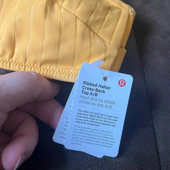 Lululemon NWT Set Ribbed Hi-Waist Skimpy-Fit Swim Bottom & Halter Cross-back Top - Picture 6 of 13